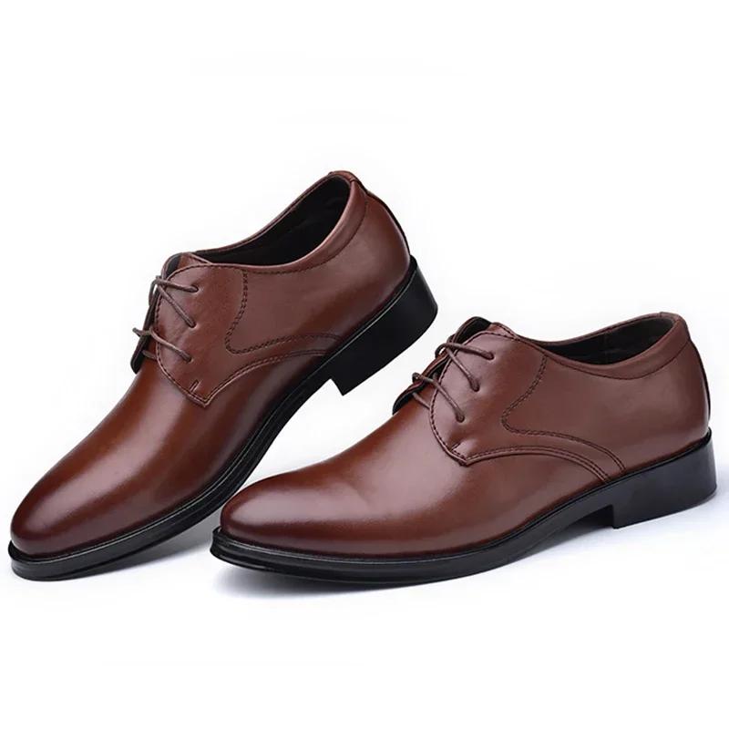 Fashion Spring Men's Leather Shoes Business Formal Shoes Autumn Lace-up All-match Casual Shoes Male Work Office Oxfords Zapatos Hombre