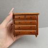 Realistic 1/12 Miniature Dresser Chestnut Wooden Cabinet With Drawers For Dollhouses Bedroom Retro Decors Accessories
