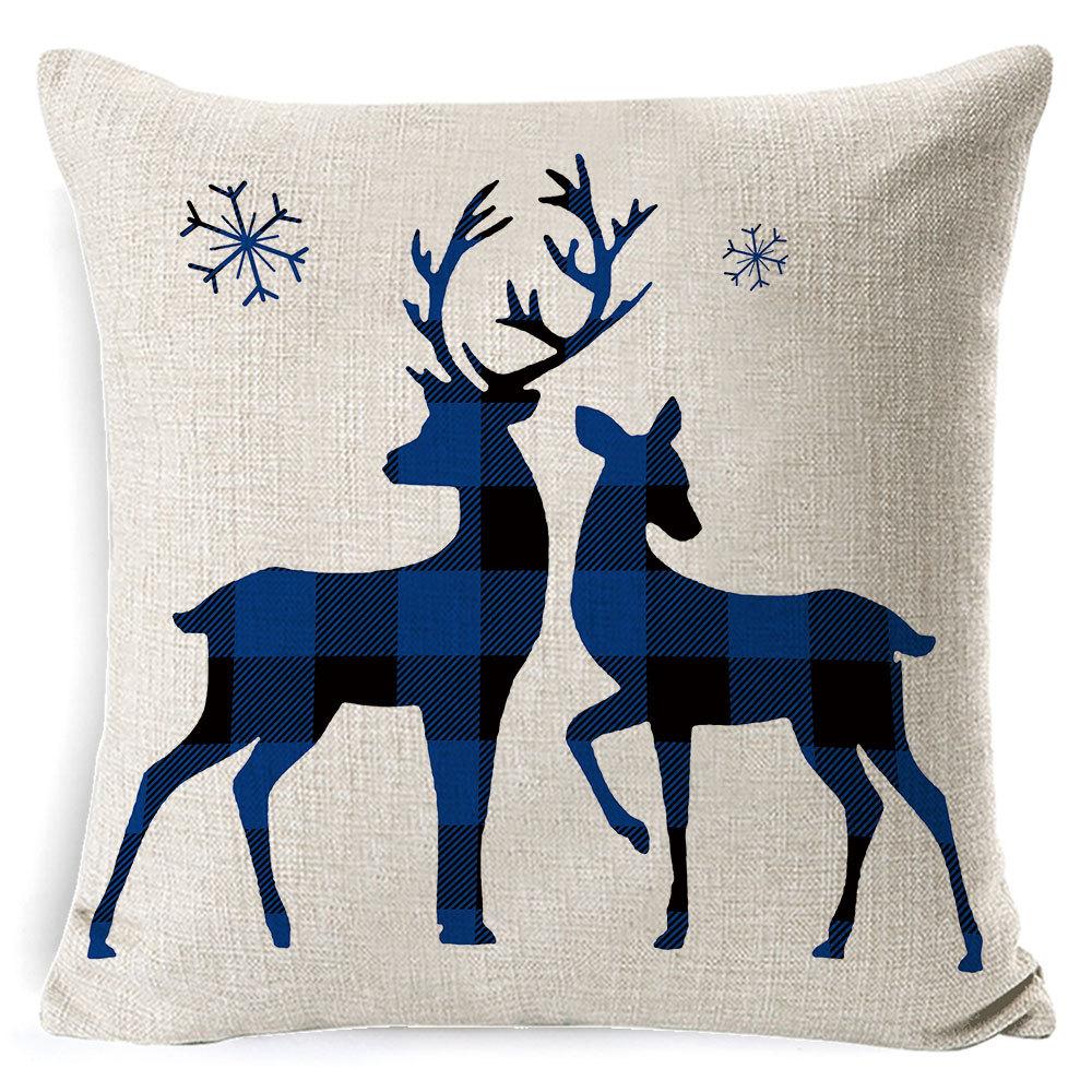 

Christmas Red and White Elk Snowflake Christmas Tree Linen Pillow Cushion Cover Home Pillow Cover Sofa 45 * 45 pillowcase