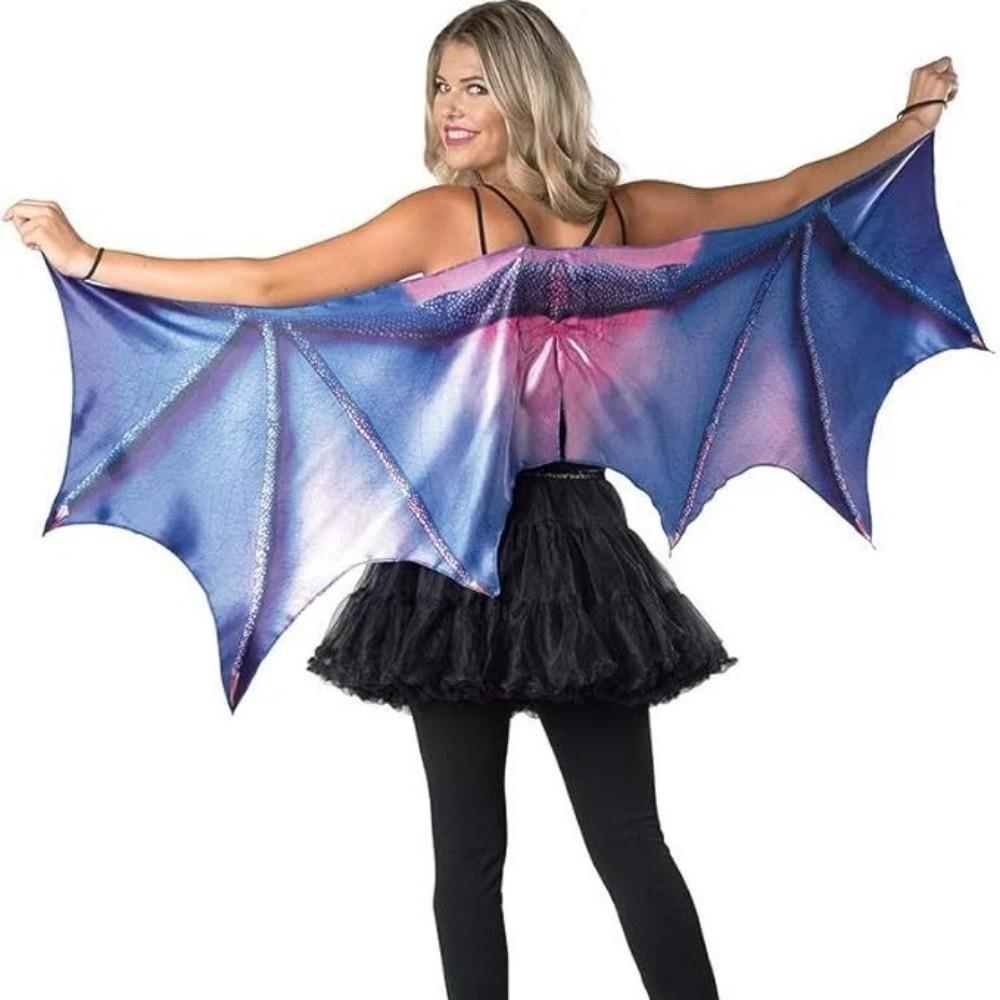 Role Play Women's Dragon Horn Wings One Size Cosplay Costumes Decoration Green Purple Wings  Adult