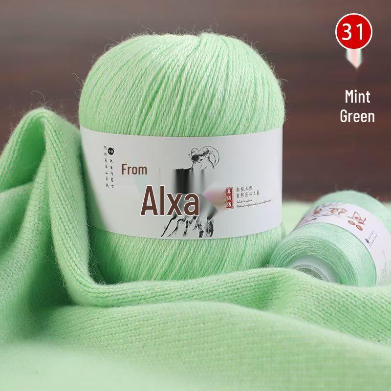 Hand-Knitted Medium-Thick Pure Cashmere Yarn Ball for DIY Projects - Perfect for Scarves and Gifts