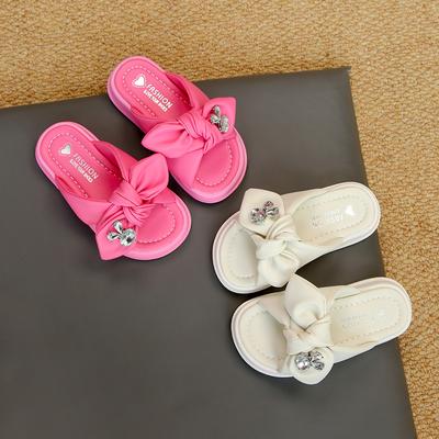 Mädchen Strass Hausschuhe Dicke Sohle Kinder Sommer Strandschuhe Rutschfest Einfarbig Mode Kinder Indoor Outdoor Hausschuhe