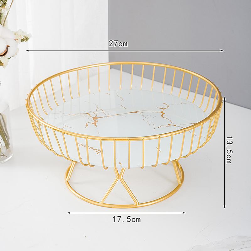 European Light Luxury Ceramic Fruit Tray Creative Living Room Home Fruit Basket Afternoon Tea Candy Dessert Stand Dessert Tray