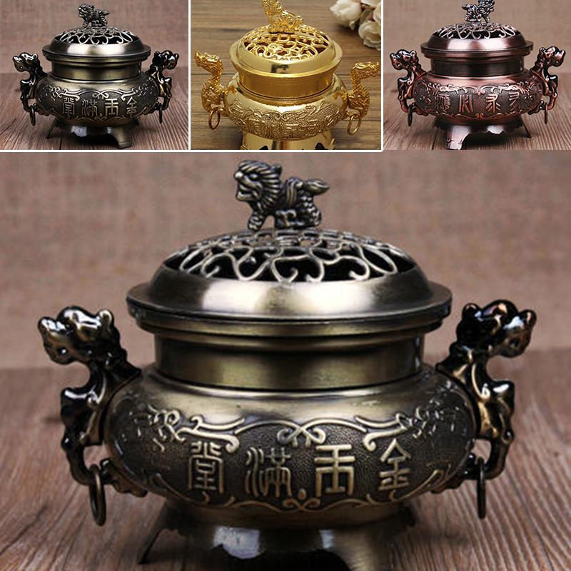 Incense Burner Double Dragon Style Hollow Cap Censer Cone Holder Home Decors Incense Burner Double Dragon Style Hollow Cap Censer Cone Holder Home Decors