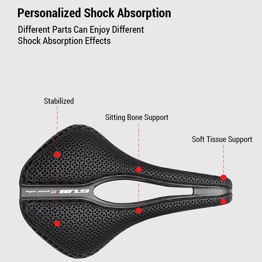 Extra Padded Bike Seat Cushion Cover 3D Printed Bike Saddle for Men/Women Carbon Fiber Bike Seat