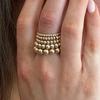 Exaggerated CCB Beaded Multi-Layer Rings for Women Minimalist Elastic Rope Finger Ring Set Stackable Dainty Zircon Gift