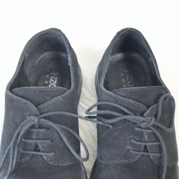 Made In France KENZO Suede Plain Toe Leather Dress Shoes Men’s 41 25.5-26.0 Black Vintage