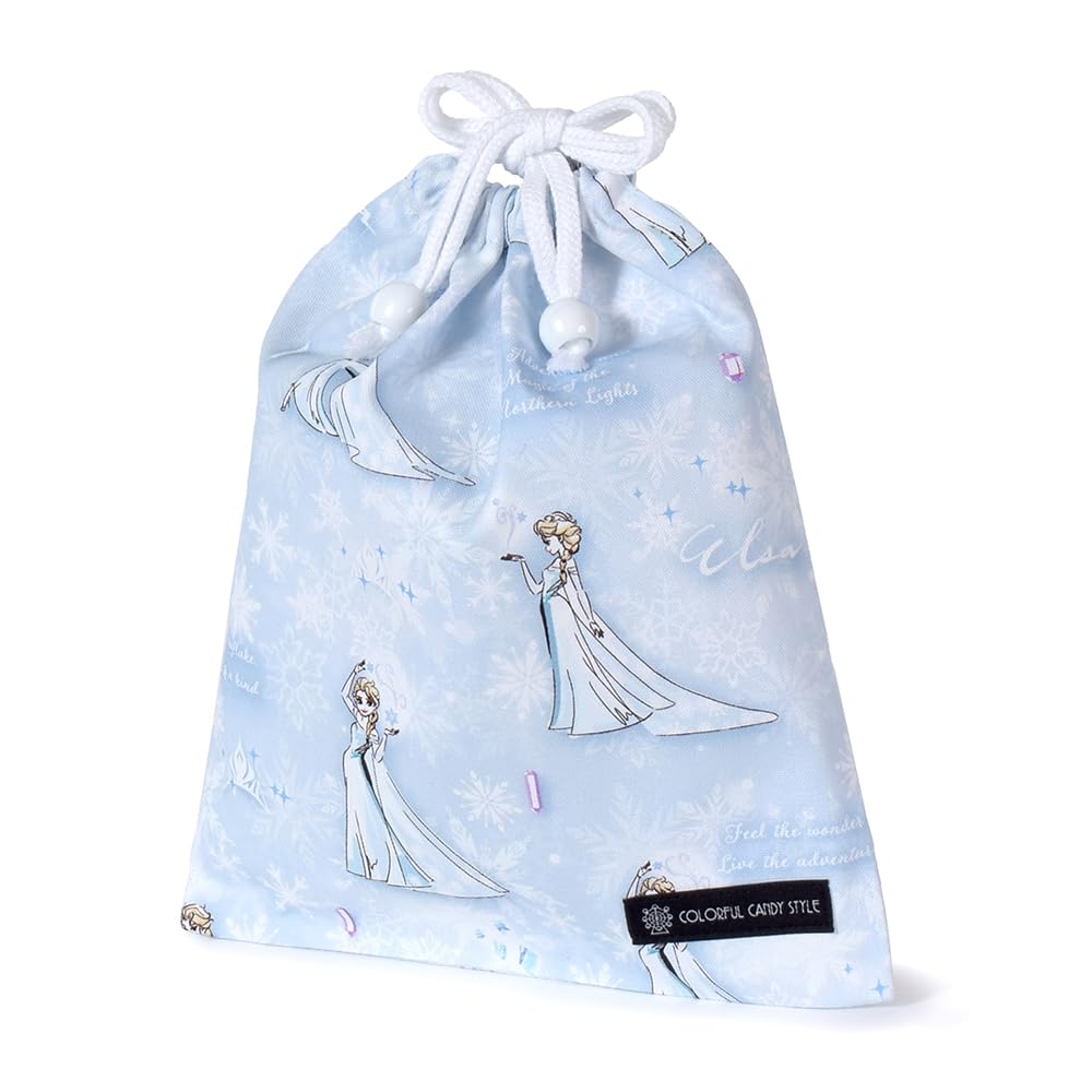 COLORFUL CANDY STYLE Disney Lunch Bag for Girls, Drawstring Bag, Elementary School Students, Stylish and Cute, KidsElsaFrozenPrincess Elsa, N7052400