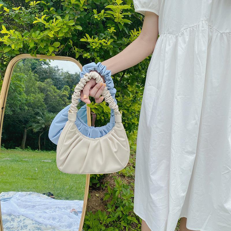 Yunduo Fold Bag Bag with One Shoulder Crossbody Handbag Niche Texture Korean New Underarm Bag Trendy