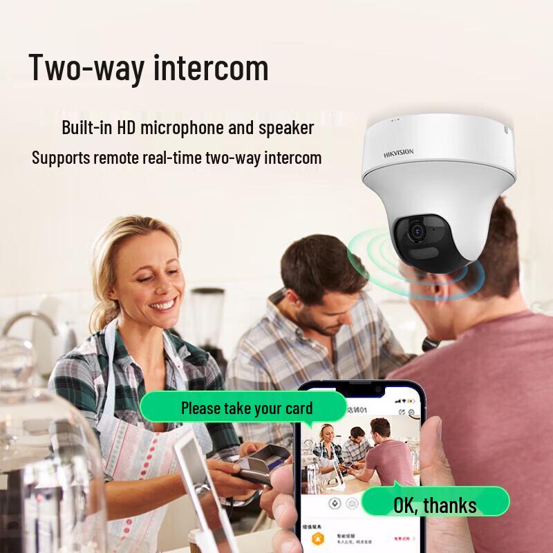 Cameră de securitate PTZ Hikvision DS-2DC2C40MY-DE 4MP POE priză CN (adaptor inclus)