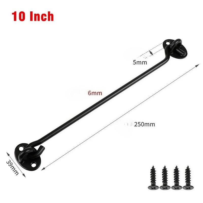 Edelstahl Heavy Duty Sichtschutz Haken und Öse Riegel Schloss mit Schrauben Schwarz Silber Scheunentor Einfache Schlösser Torriegel Fenster Wind