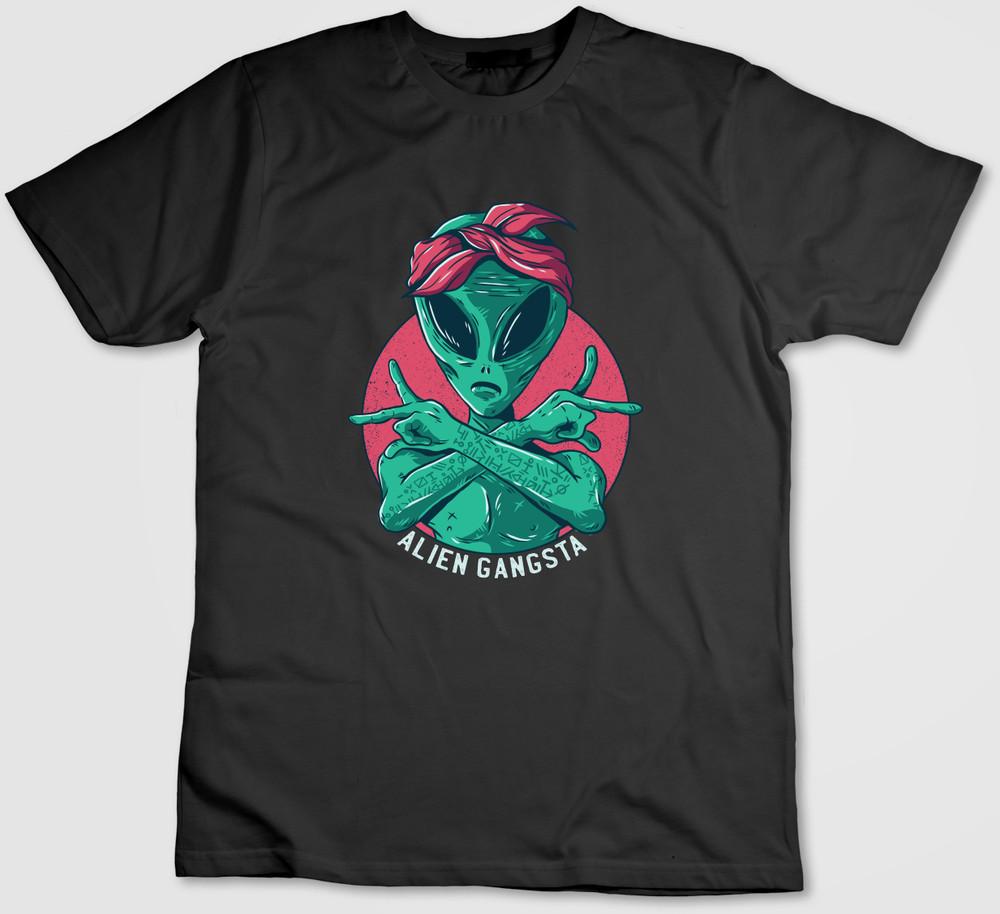 Alien Gangsta,Ufo Short Sleeve T Shirt Men / Woman Y102