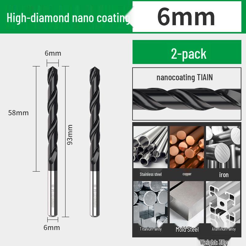 Nano Twist M35 Cobalt Straight Shank Drill Bit: Industrial-Grade with Large Capacity Spiral Flute for Fast Chip Removal