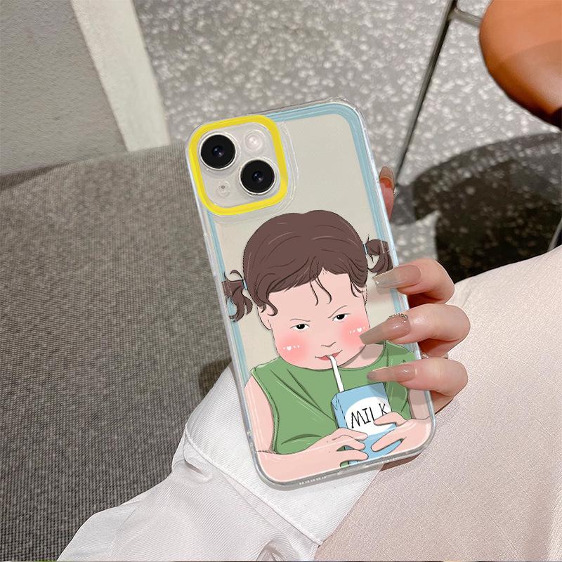 Husă de băut Milk Girl compatibilă cu Apple 15/14/13/12/11/PRO/PROMAX/XS/XR/XS/XSMAX