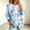 Women's Casual Vintage Floral Print Button Front Jacket for Everyday Outfits