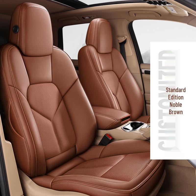 Full Coverage Genuine Leather Seat Cushion for BMW 5 Series and Porsche Cayenne