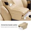 Car Center Console Armrest Cushion with Tissue Box Holder - Thickened Padding & Side Extension for Long-Drive Comfort