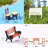 Miniature Diy Ornament Set Colorful Resin Red Chair And White Bench For Micro Gardens