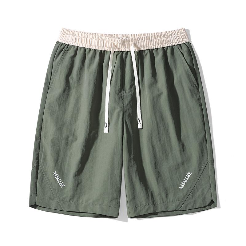 

Men s Summer Ice Silk Quick-drying Shorts Thin Loose Sports Pants Men s Quarter Pants 2XL армия зеленый