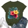 Women's Fashion Casual Printed Round Neck Short Sleeved T-Shirt Top T-Shirt Top Top