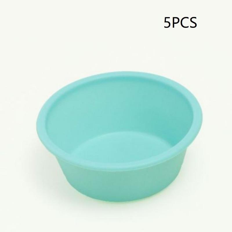 5Pcs Silicone Cake Mold Air Fryer Bowl Reusable Household Oven Cake Pudding Baking Mold Kitchen Baking Accessories