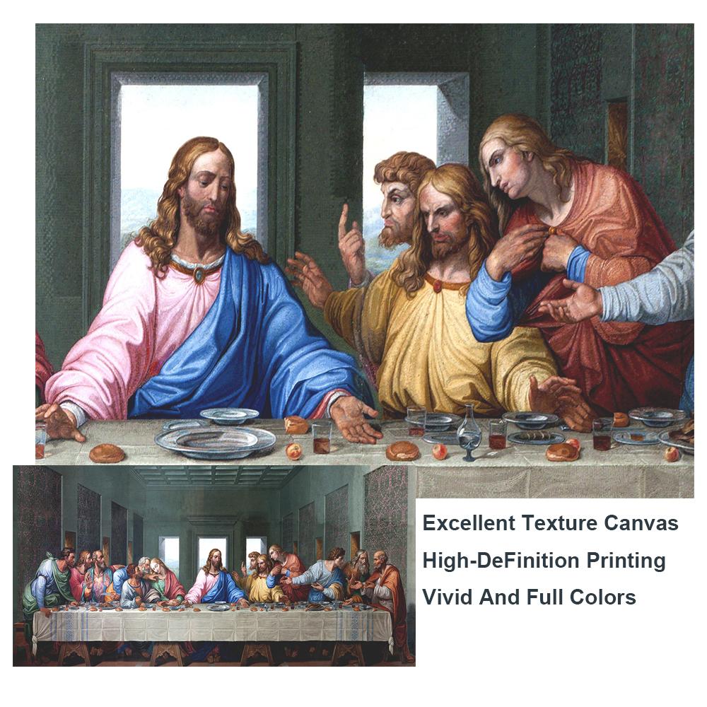 Da Vinci Last Supper Canvas Paintings Reproductions Wall Art Canvas Posters Christian Decorative Pictures Home Decor Cuadros Background