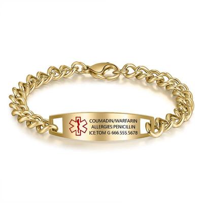 Titanium Steel Emergency Alarm Bracelet for Men and Women, Chain Made of Stainless Steel, Wristband