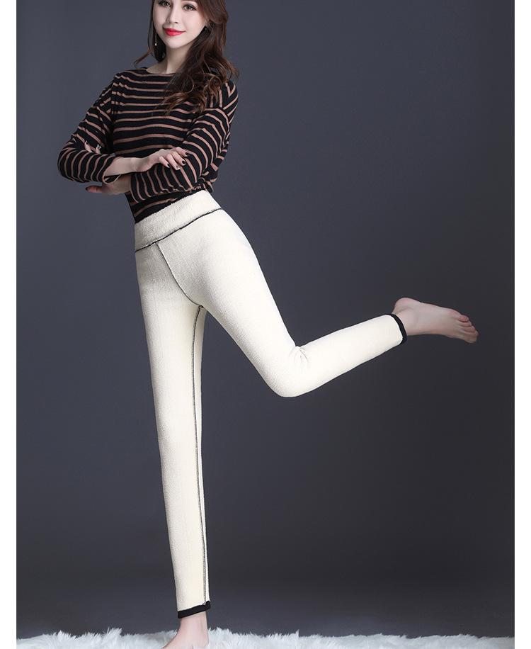 Northeast Women's High-Waist Wool Leggings: Thick Fleece Lined, Plus Size, Tummy Control, Warm Pants for Autumn/Winter