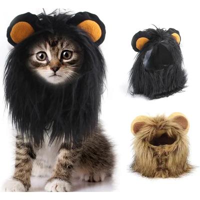 Katzen-Cosplay-Anzieh-Haustierhut mit Löwenmähne für Katzenwelpen, Löwenperücke, Kostüm, Party-Dekoration, Halloween, Weihnachten, GatosPet Supplies