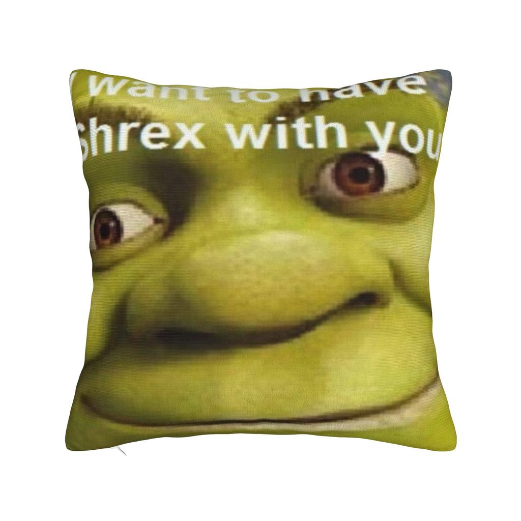 Funny Shreks Meme Pillowcases Merchandise Soft Cushion Cover Decor  Pillow Case Cover Seat Multi-Size