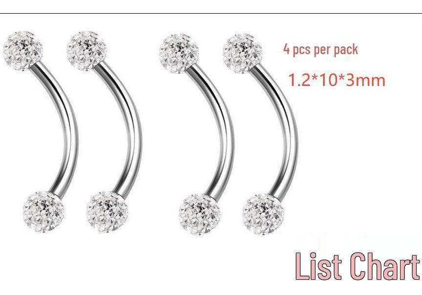 Versatile Piercing Jewelry Set: Nose Rings, Lip Studs, Tongue Rings