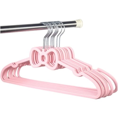 Basic Plastic Clothes Hangers, Heart-Shaped, Ribbon-Style, Storage Hangers, Non-Slip, Durable, Closet Hangers, Shape-Retaining, Wet/Dry Use, Pack of 1