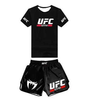 25-26 Лето Новая Быстросохнущая Футболка UFC Бокс Мужская Боевая Удобная и Дышащая XXS