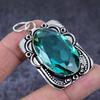Green Tourmaline Gemstone Handmade 925 Sterling Silver Pendant 2.29" r5L13