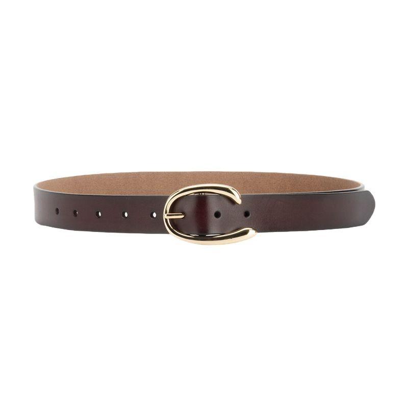 Genuine Leather Women's Thin Belt Simple Retro Casual Match with Jeans Belt Korean Version of Women