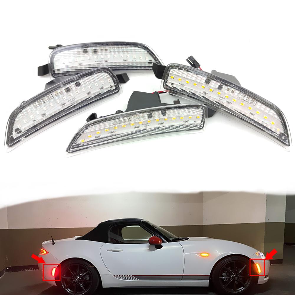 For Mazda Miata MX5 2016 2017 2018 2019 2020 2021 LED Side Marker Light Fender Bumper Lamp Front Amber Red Rear