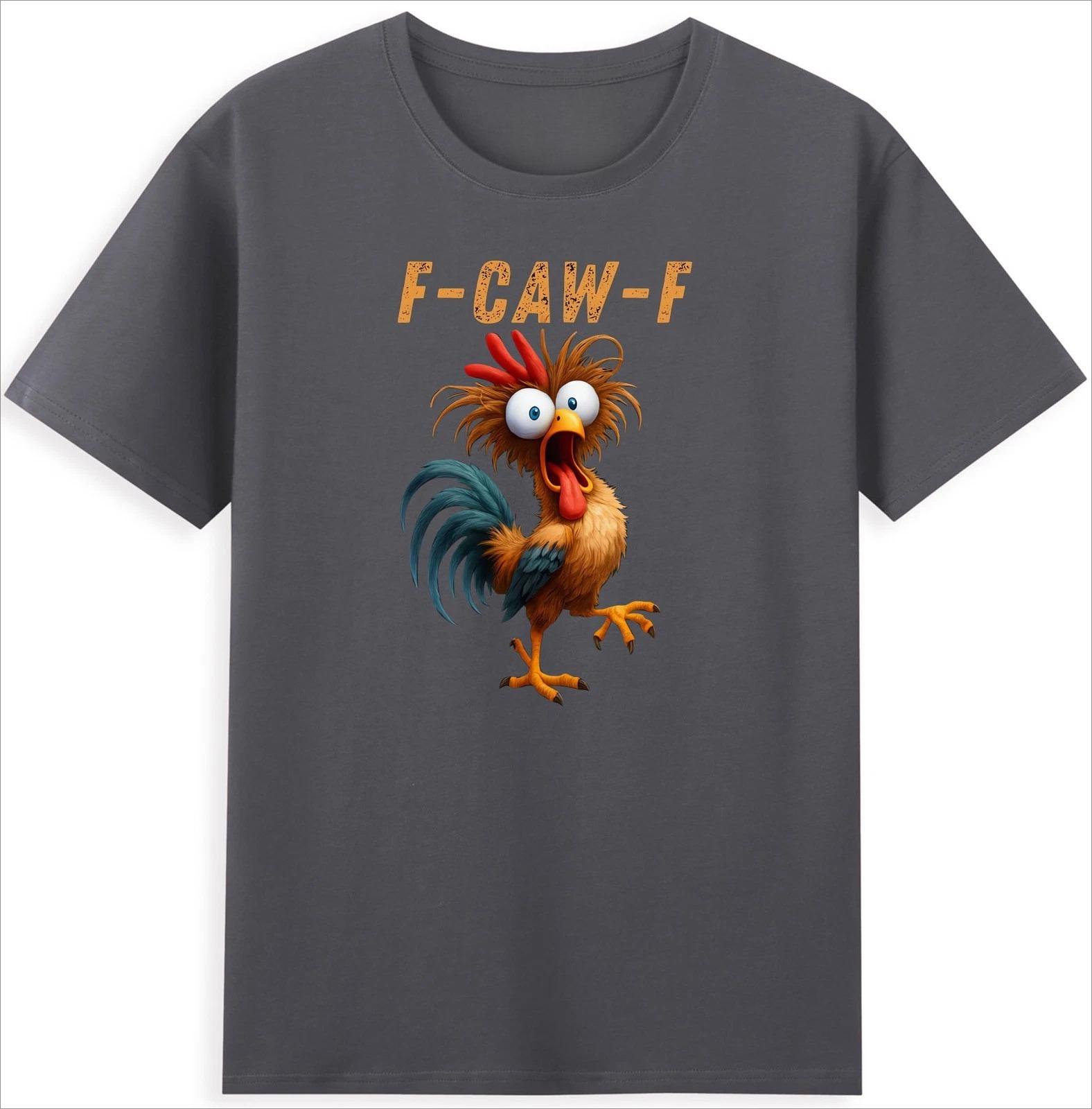 

Best Selling Fashion Graphic T Shirts Retro Streetwear F-Caw-F Funny Rooster Chicken Meme Humor Quote Joke Vintage Men s T-Shirt L