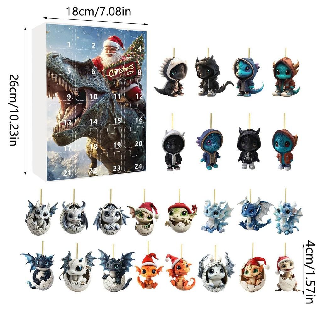Christmas Countdown Dragon Acrylic Mini Ornament Gift For Holiday Decor