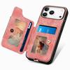 For iPhone 17 Pro Retro PU Leather Case Phone Cover with RFID Blocking Card Holder   /   Ring Holder