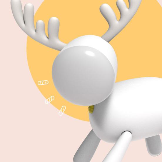 5V Elk Deer Night Light Adjustable Rotary Tail USB Rechargeable Lamp for Bedroom