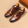 High Quality Oxford Dress Shoes Men Genuine Cow Leather Suit Shoes Lift Brogues Wedding Formal Elevator Shoes