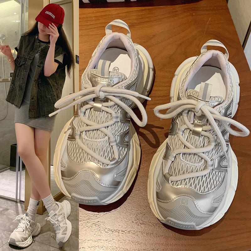 Soft leather platform fried street dad shoes women's 2025 summer new women's shoes versatile sports shoes casual shoes board shoes women