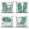 Throw Pillow Cover Home Car Office Decoration Green Blue Beach Seaside Sofa Cushion
