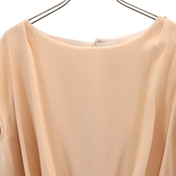 unused Unaca Short sleeve Layered one piece 38 beige French sleeve Women Used