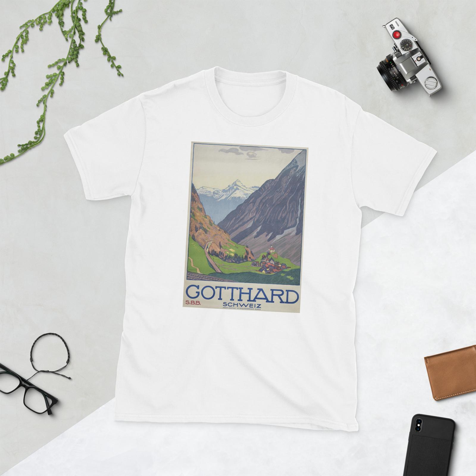 

1914 Gotthard Pass Switzerland Unisex T-Shirt Mens Womens Tees Top 2XL