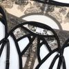 Dame Gjennomsiktig Mesh Broderi BH-sett Sexy Lingeri Bøyle-BH Strømpeholder G-streng Drakts