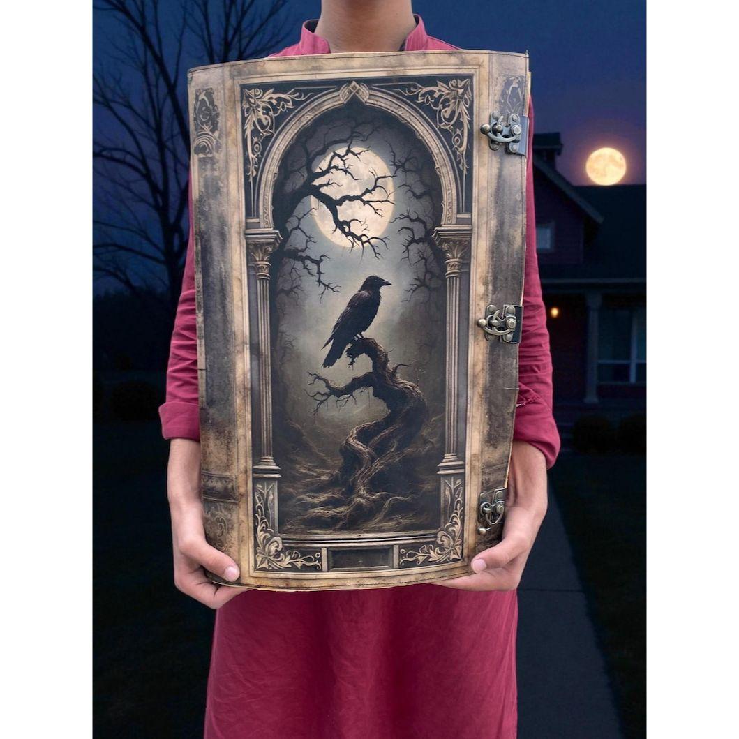 Кожаный гримуар «Ворон» | Журнал ведьмы, Винтажный дневник 22 x 14 in