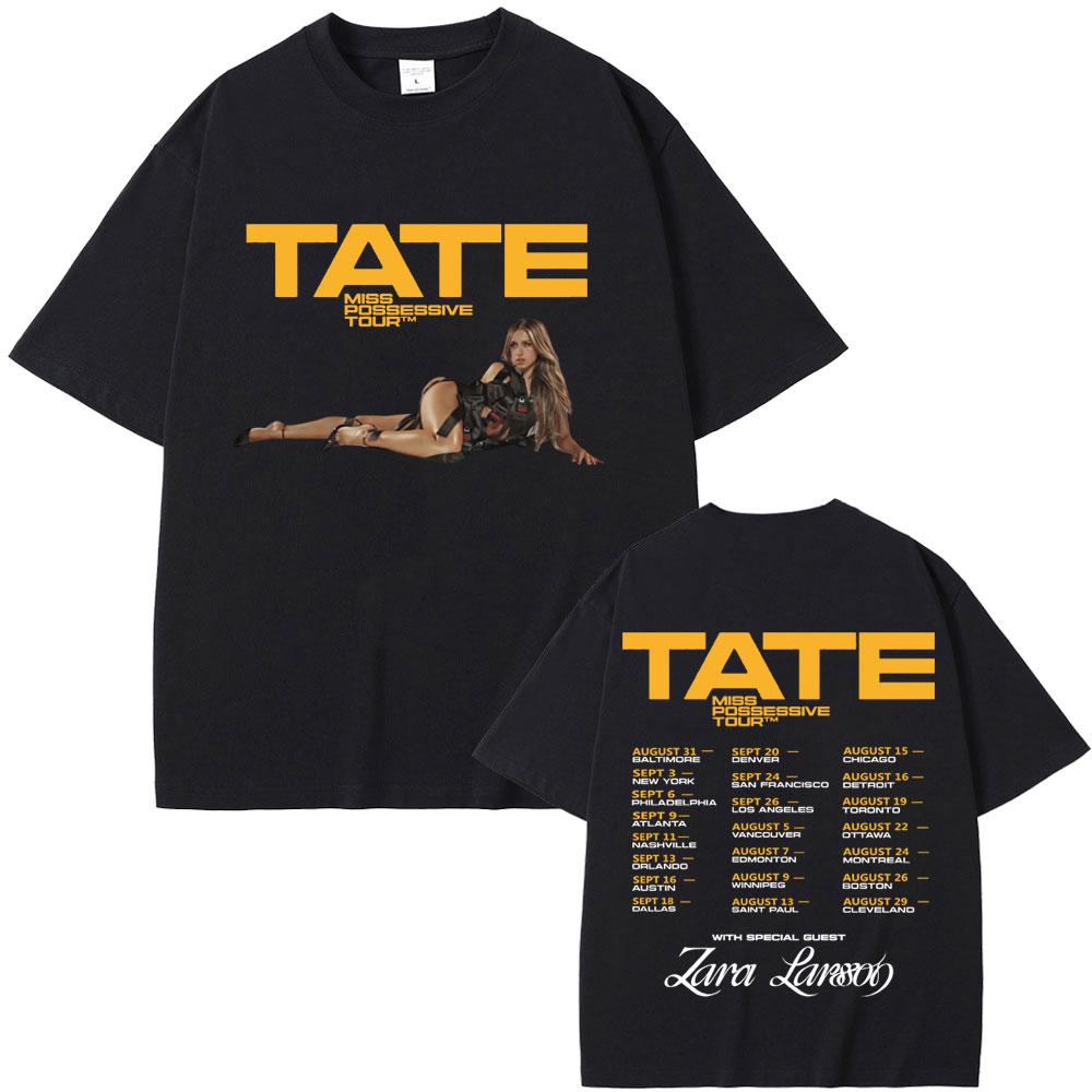 Singer Tate Mcrae T8 Graphic T Shirts Men Women Fashion Vintage Trend T-shirt Summer Male Casual Oversized Crewneck Short Sleeve