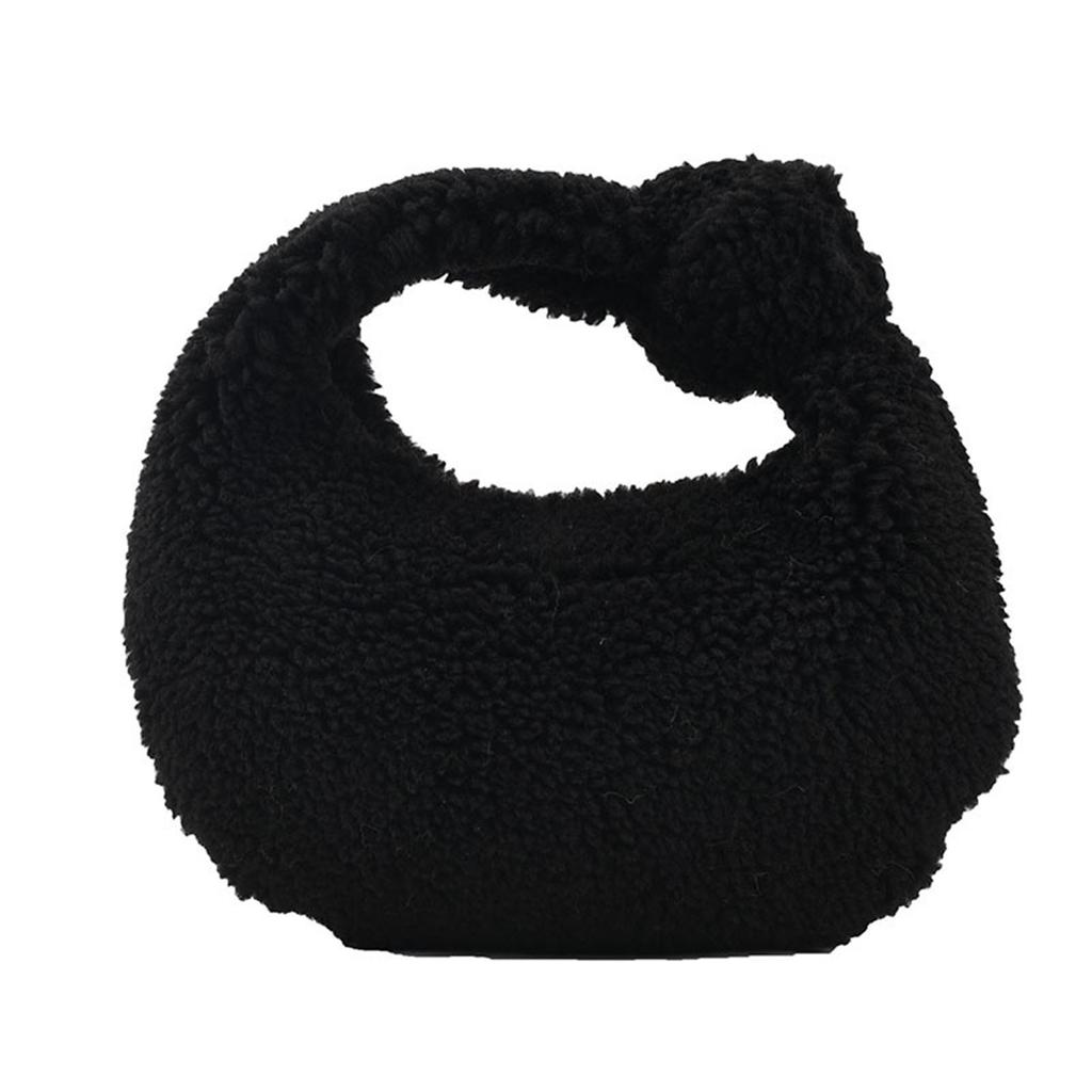 Hand-carrying Plush Tote Solid Color Single-shoulder Bag