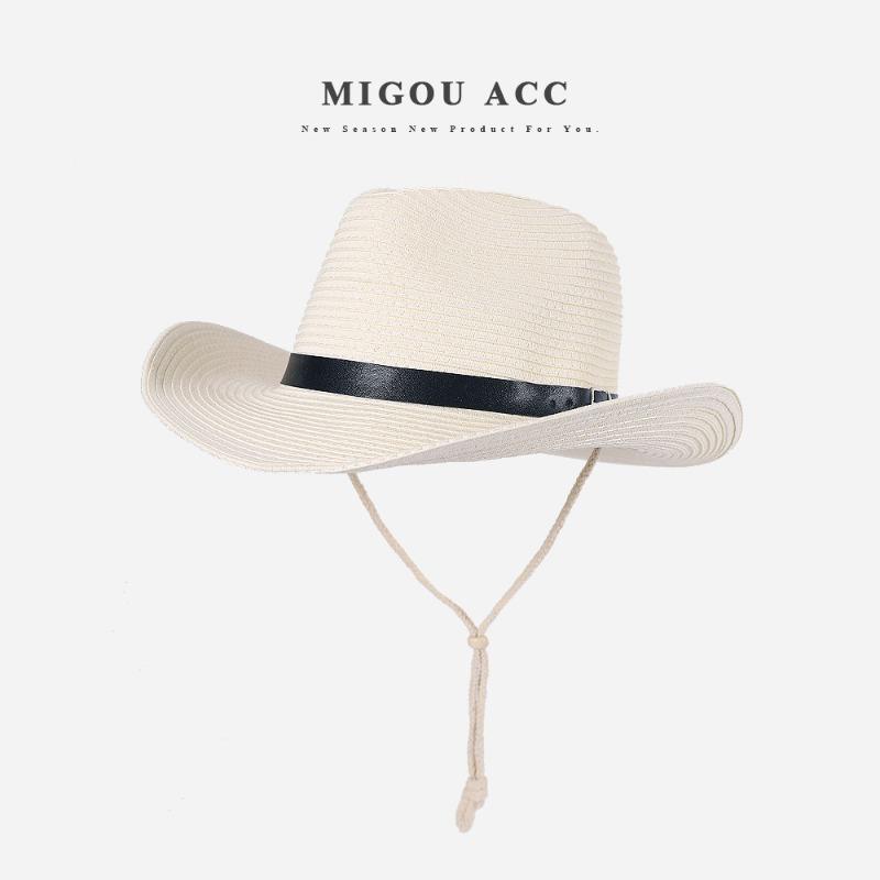 Men's outdoor sunscreen visor travel foldable cowboy hat parent-child beach hat sun hat